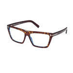 A pair of square-framed eyeglasses with a brown and black tortoiseshell acetate frame, featuring silver metal accents at the hinges and temples, and clear lenses, shown on a plain white background.