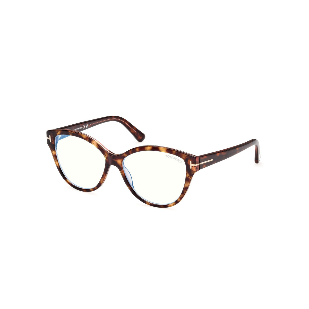 Tortoiseshell eyeglasses on a white background