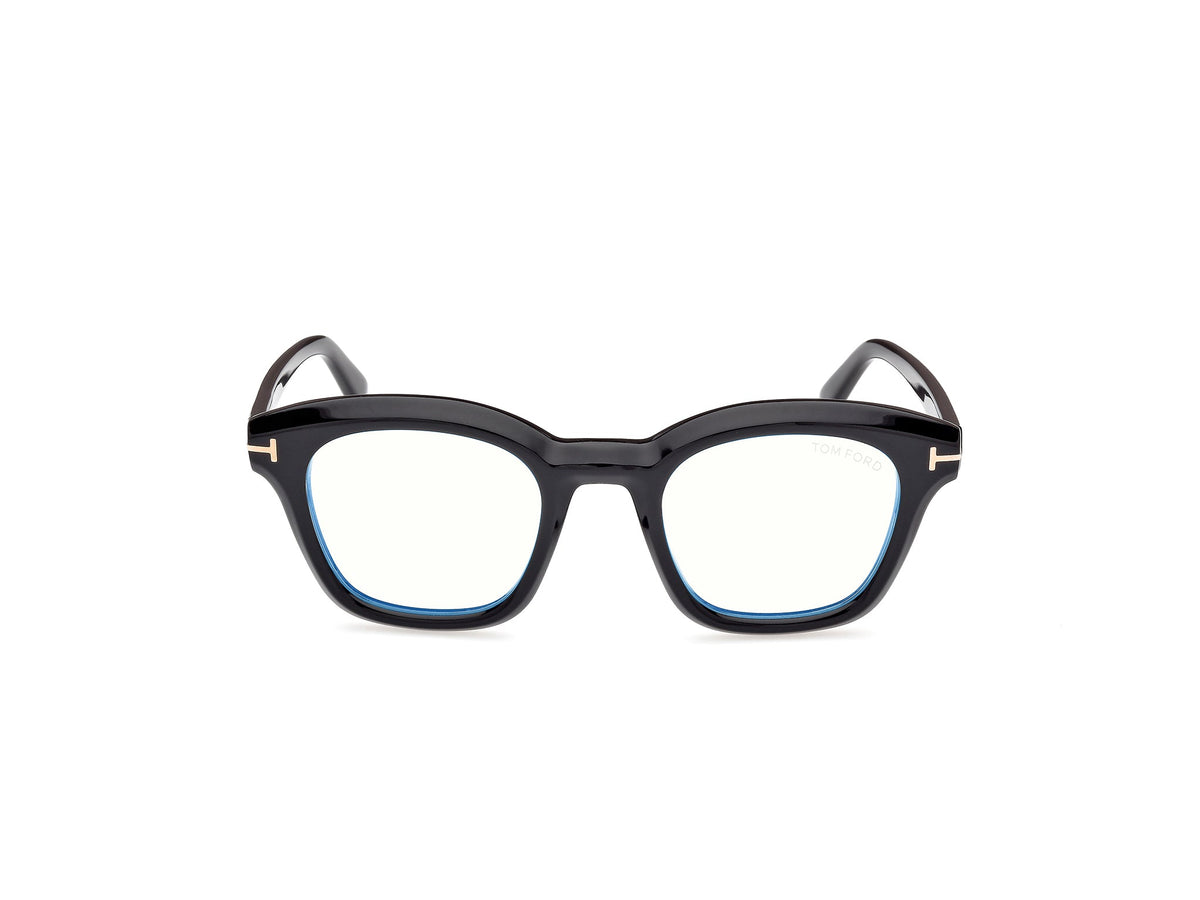 Black-colored eyeglasses on a white background