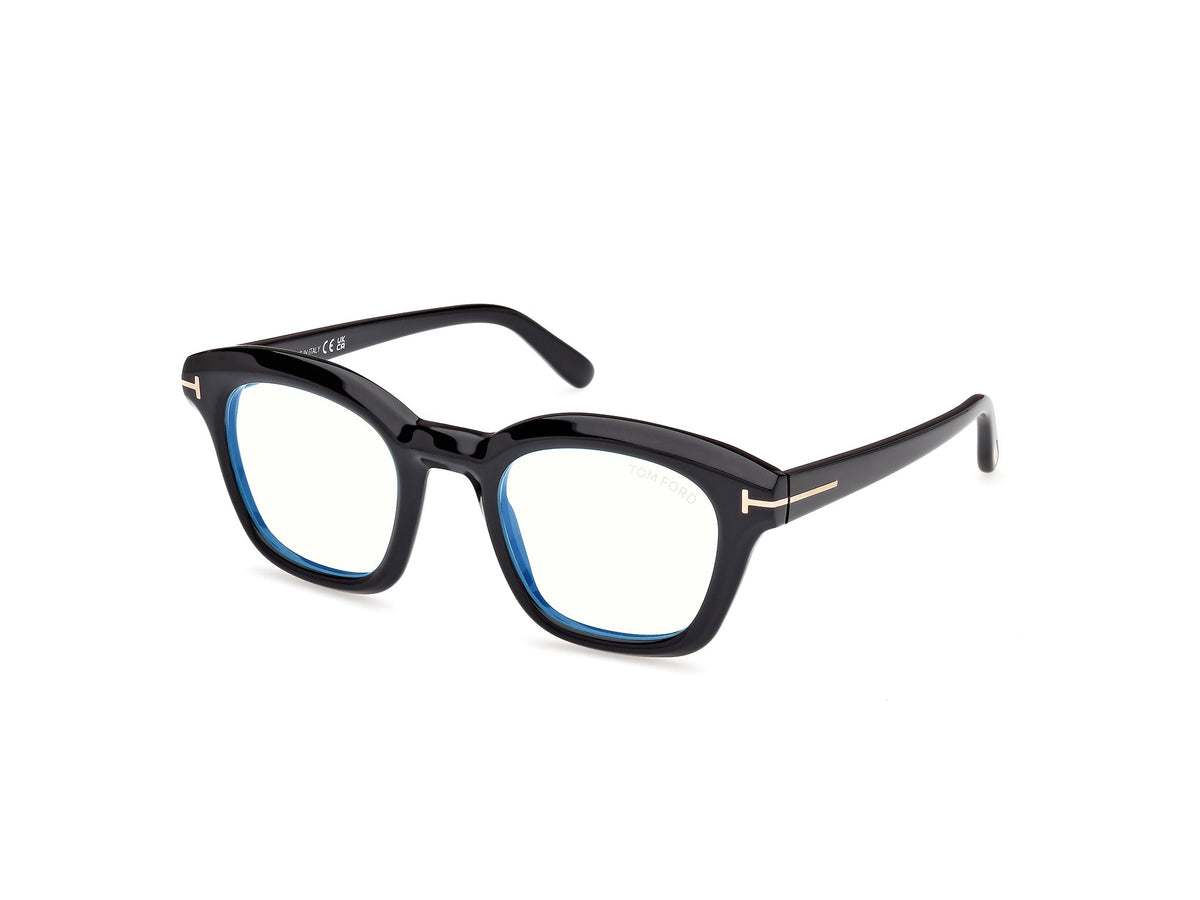 Black eyeglasses on a white background