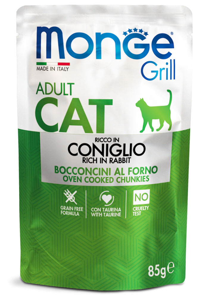 Monge Grill Adult Cat Chunkies in Jelly Rich in Rabbit 85g