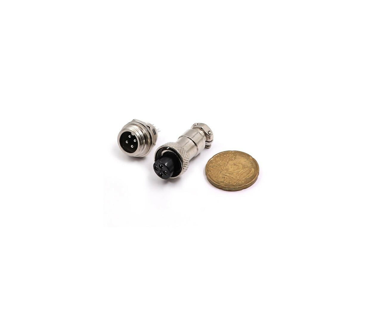 Circular Plug | Joint Connector 4-Pin | Male - Female 12mm