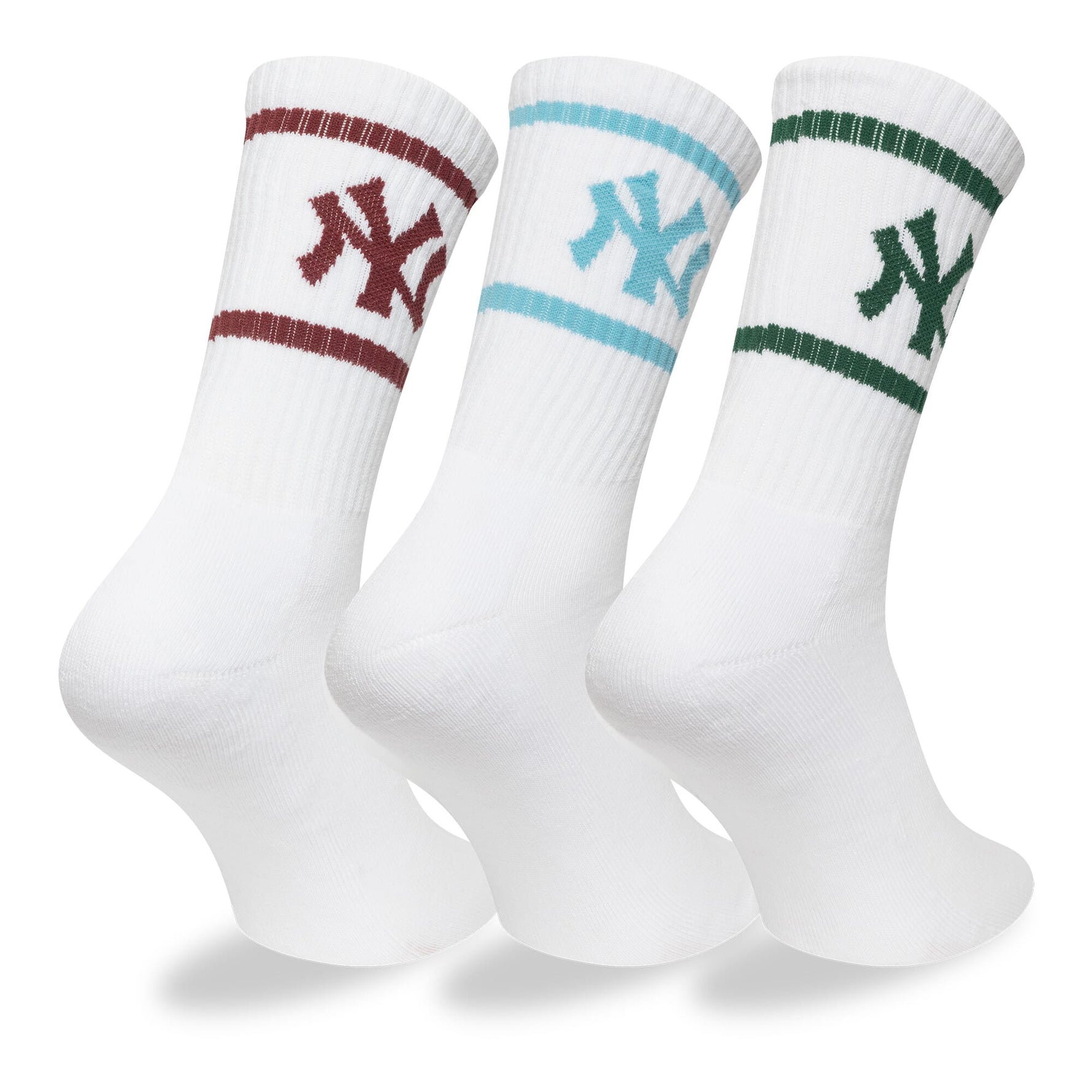 NEW ERA MLB CREW SOCKS 3PK NEYYAN WHI