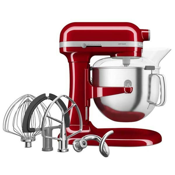 KitchenAid 6.6 L Bowl Lift Stand Mixer With Stainless Steel Heads & Double Flex Edge Beater - Empire Red