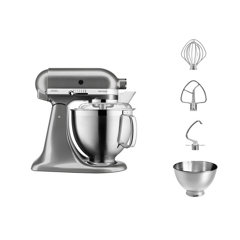 KitchenAid Artisan Tilt Head Stand Mixer 4.8L + PS + Prep Bowl + SS Accessories - Imperial Gray