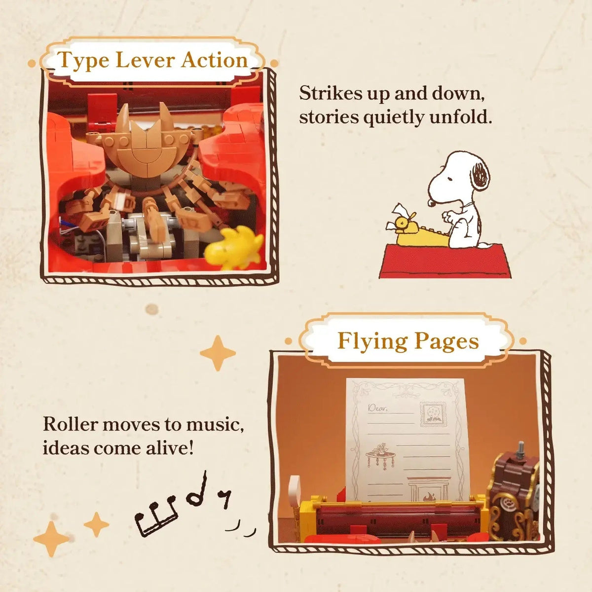 Pantasy Snoopy Typewriter Building Set