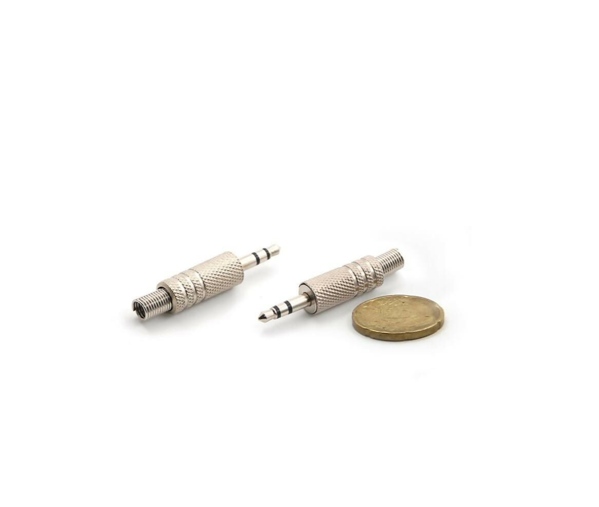 Audio Connector | Jack Stereo Male 3.5mm | Cable Mount | Metal