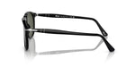 Black sunglasses with reflective lenses on a white background