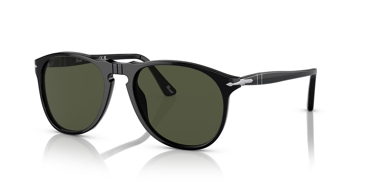 Black sunglasses with silver accents on a white background