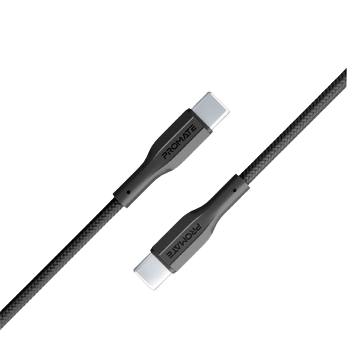 Promate (Xcord-CC.Black) USB-C to USB-C Data & Charge Cable Braided - Fast Charge - 1m - Black