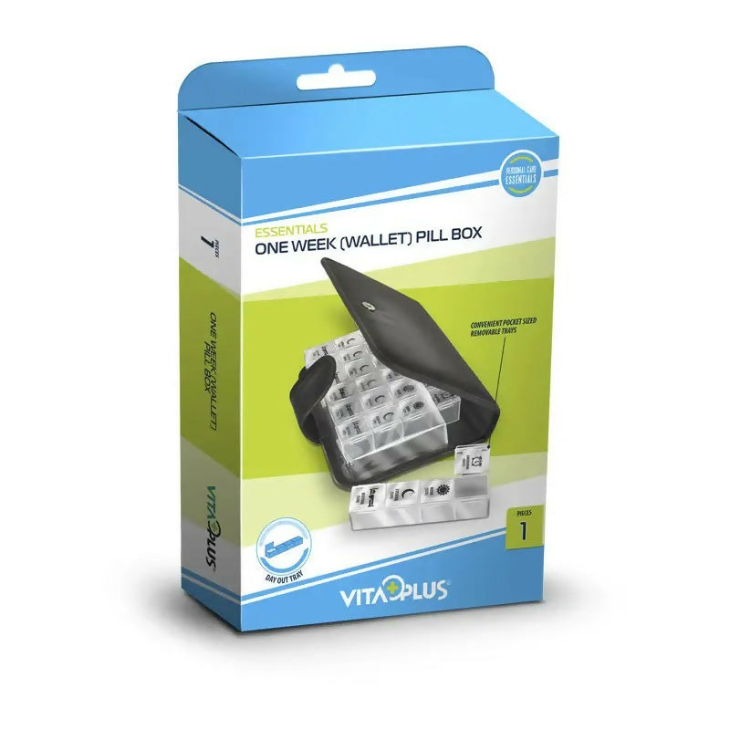 One Week Wallet Pill Box With Insert Card