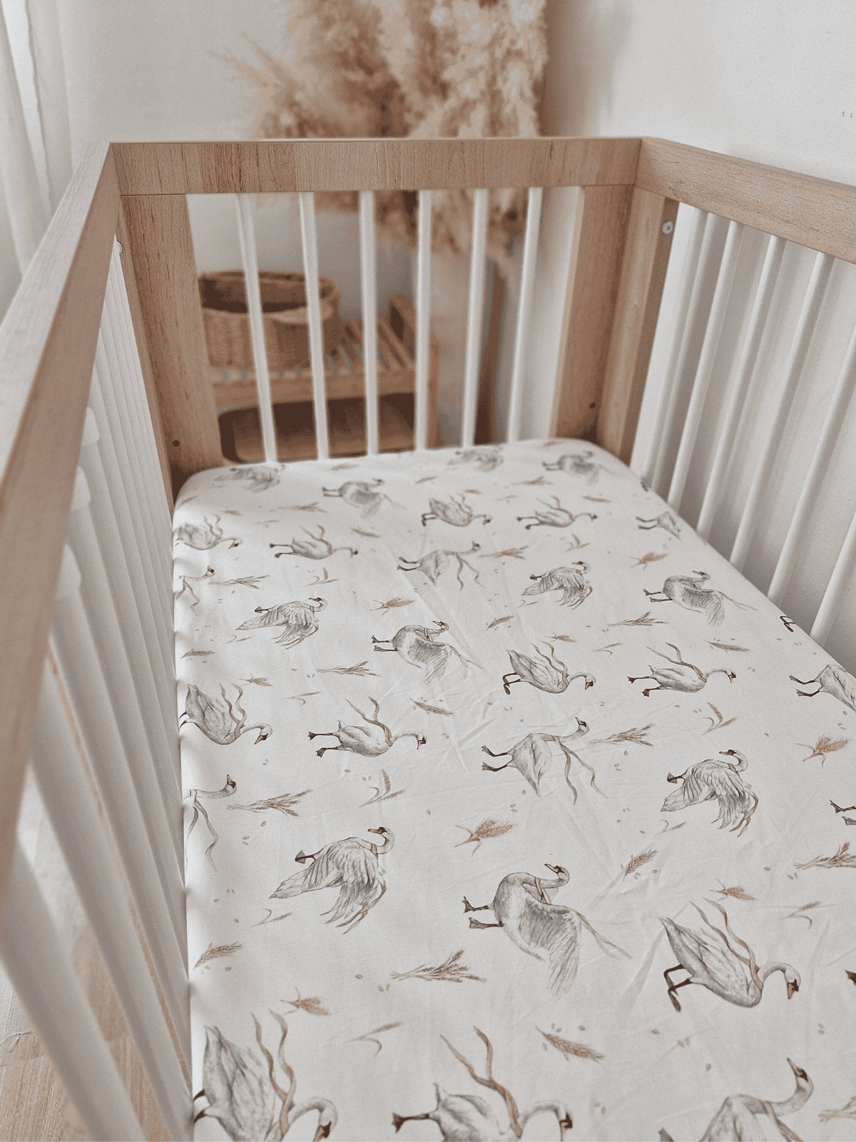 Koell: Cotton Sheet from the "Swans" Collection (140x70 cm)