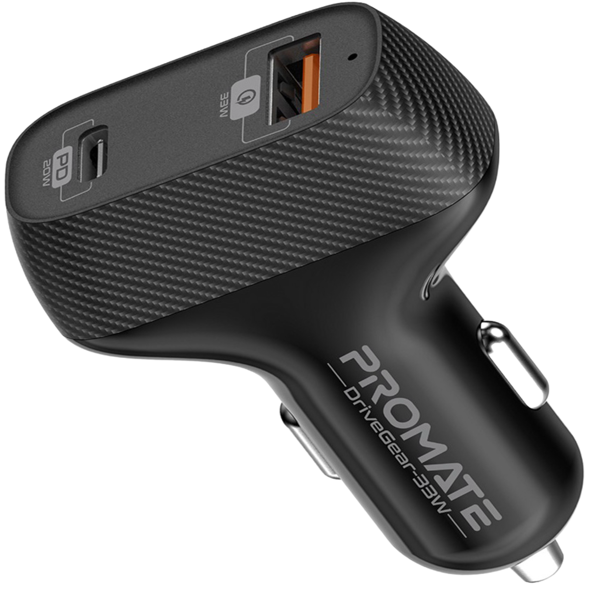 Promate (DriveGear-PD33) High Speed 33W Dual USB Car Charger - Black