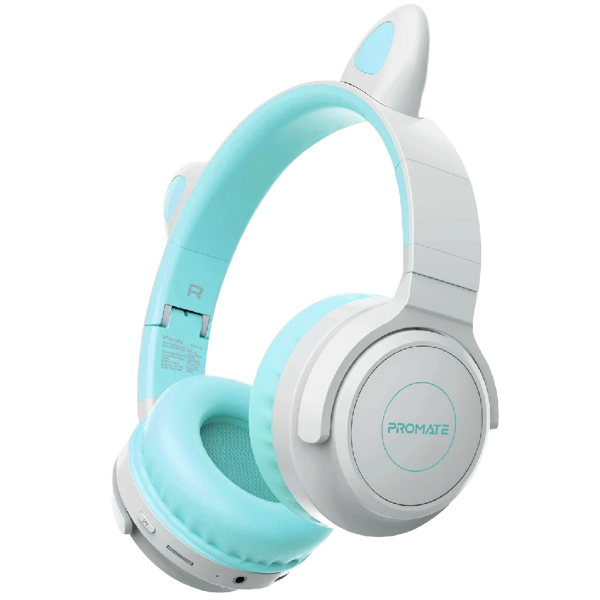 Promate (Panda Aqua) Bluetooth Wireless Kids Headphones - Aqua