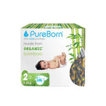 Pureborn  Organic Nappies - Size 2 - S - 3-6 kg - 128 Count