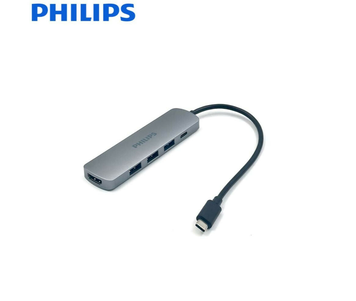 USB Converter | USB-C - HDMI+2x USB 3.0+USB 2.0+USB-C PD 100W | Philips