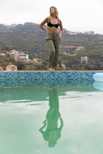 Kali Linen Pants - Olive Green
