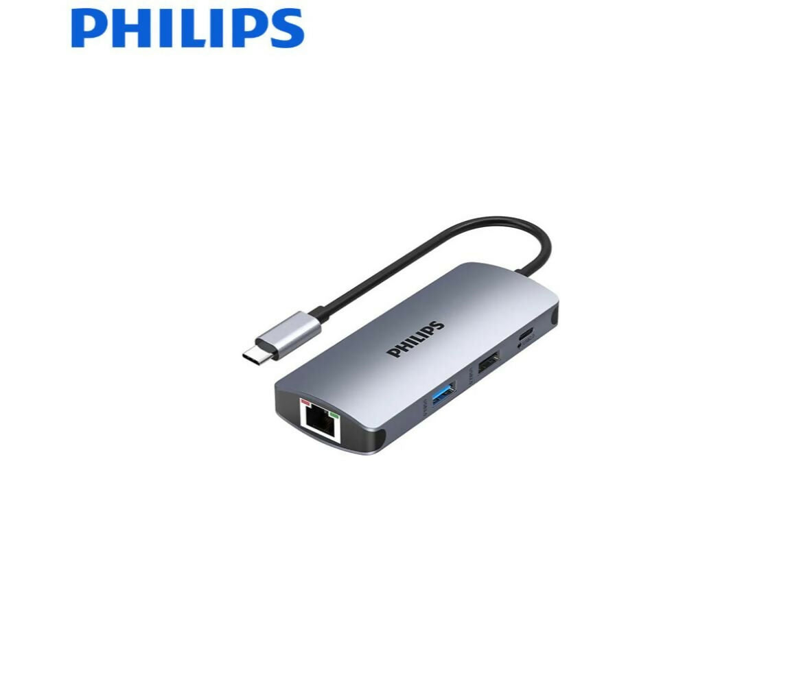 USB Converter | USB-C - HDMI & 3x USB 3.0 & USB-C & TF & SD Reader | 0.15M | Philips
