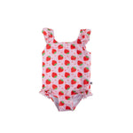 Zoocchini - Baby Ruffled Swim Suit - Strawberry - Pink