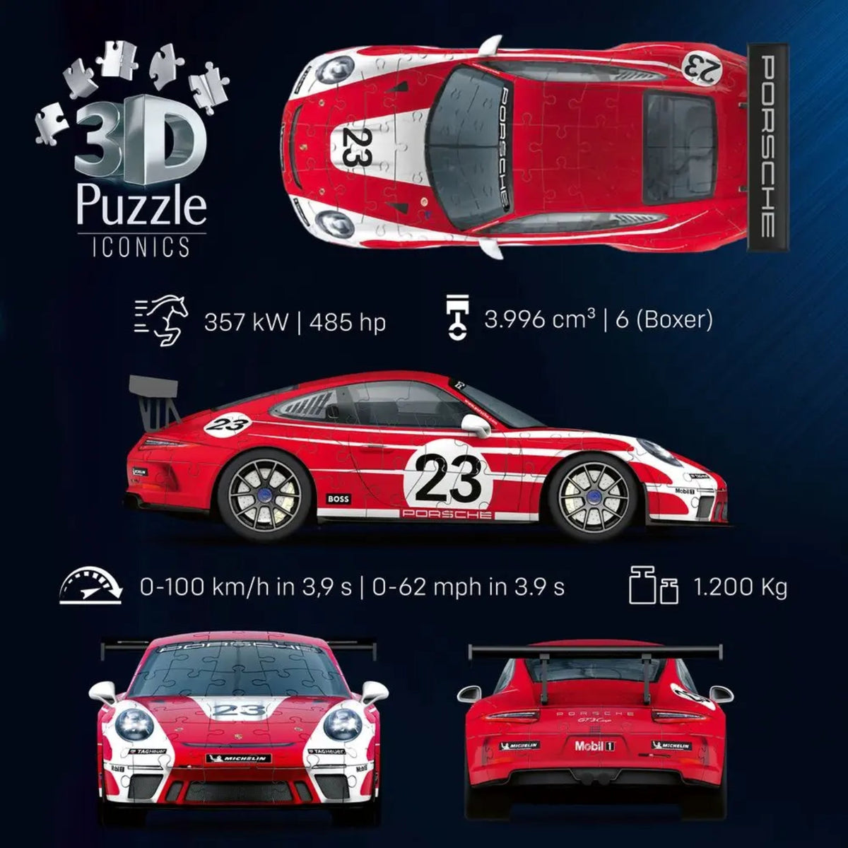 Ravensburger Porsche 911 GT3 3D Puzzle - 154 pcs