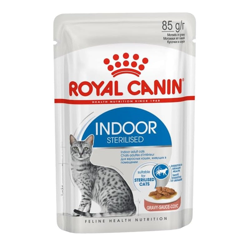 Royal Canin Indoor Sterilised Cat Wet Food in gravy 12x85g