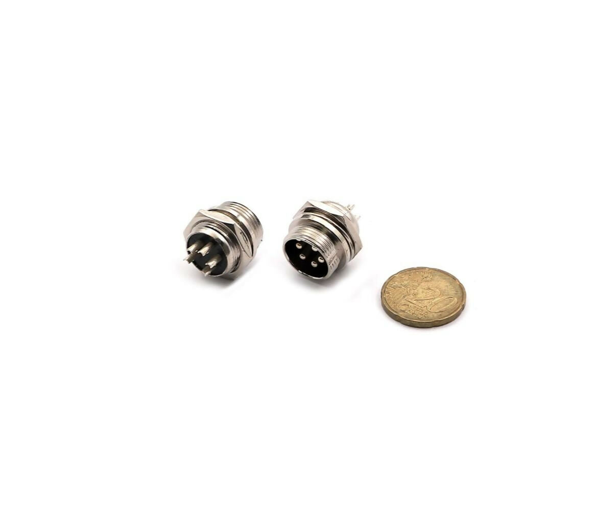 Circular Plug | Aviation Connector 5-Pin Male 16mm | Chassis Mount