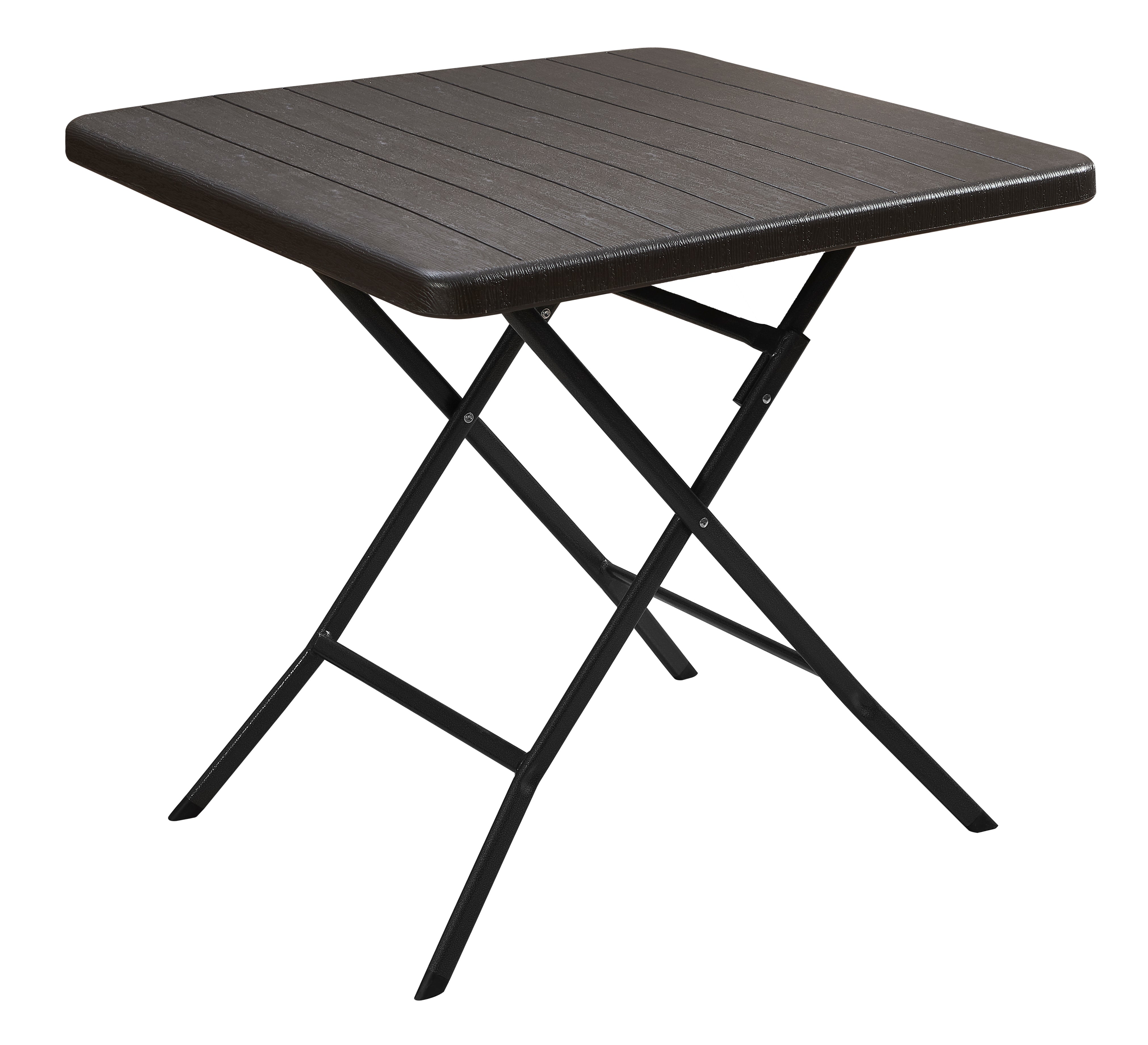 Folding square table with wooden design