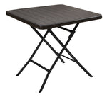 Folding square table with wooden design