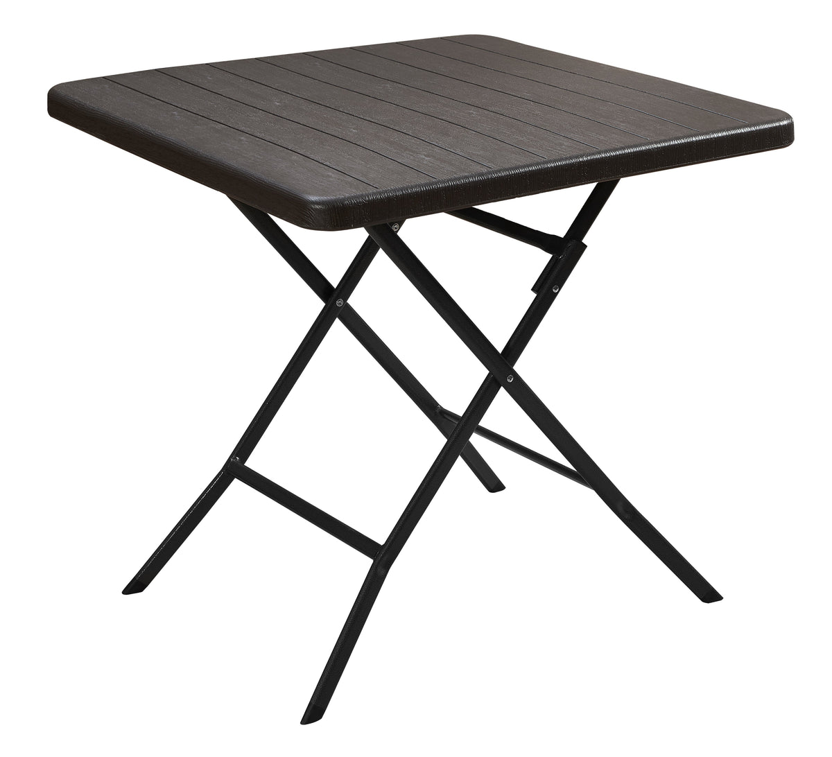 Folding square table with wooden design