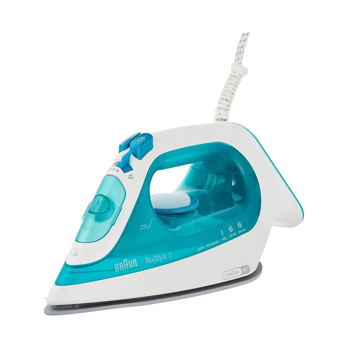 Braun Tex Style 3 Steam Iron, Turquoise 2350W