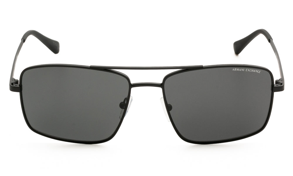 Black sunglasses on a white background.