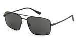 Matte black sunglasses on a white background.