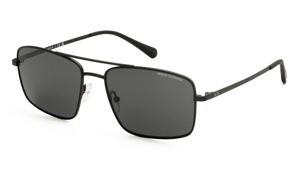 Matte black sunglasses on a white background.