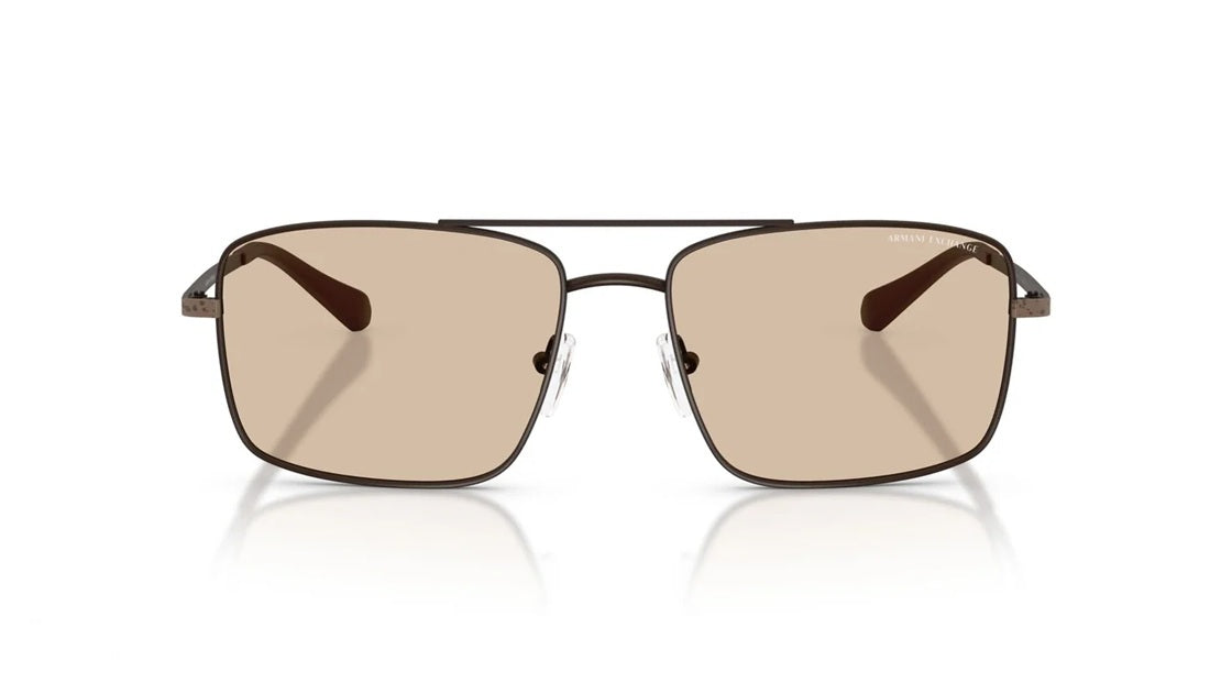 Brown colored sunglasses on a white background. 