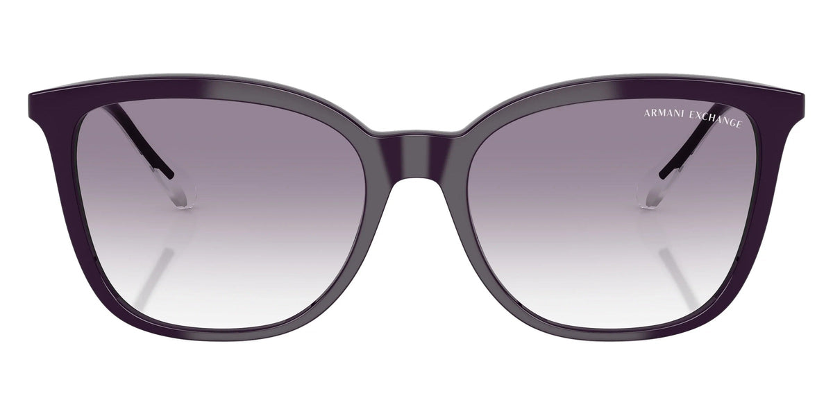 Purple sunglasses on a white background. 