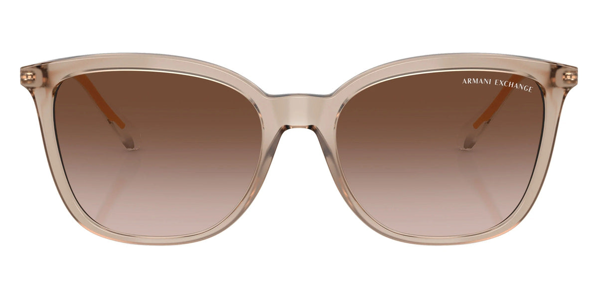 Light brown sunglasses on a white background. 