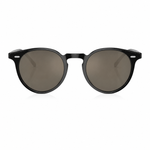 Round sunglasses with a glossy brown frame and dark tinted lenses, shown from the front on a white background.