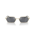 Bronze rayban sunglasses with dark lenses on a white background