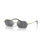 Bronze hexagonal sunglasses with dark lenses on a white background