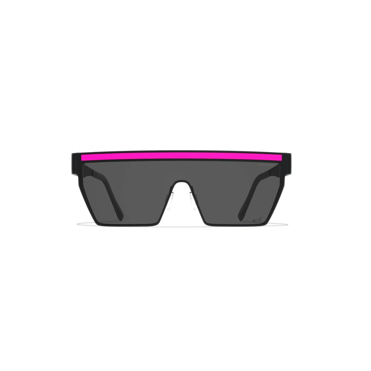 Sunglasses with a pink band on a white background
