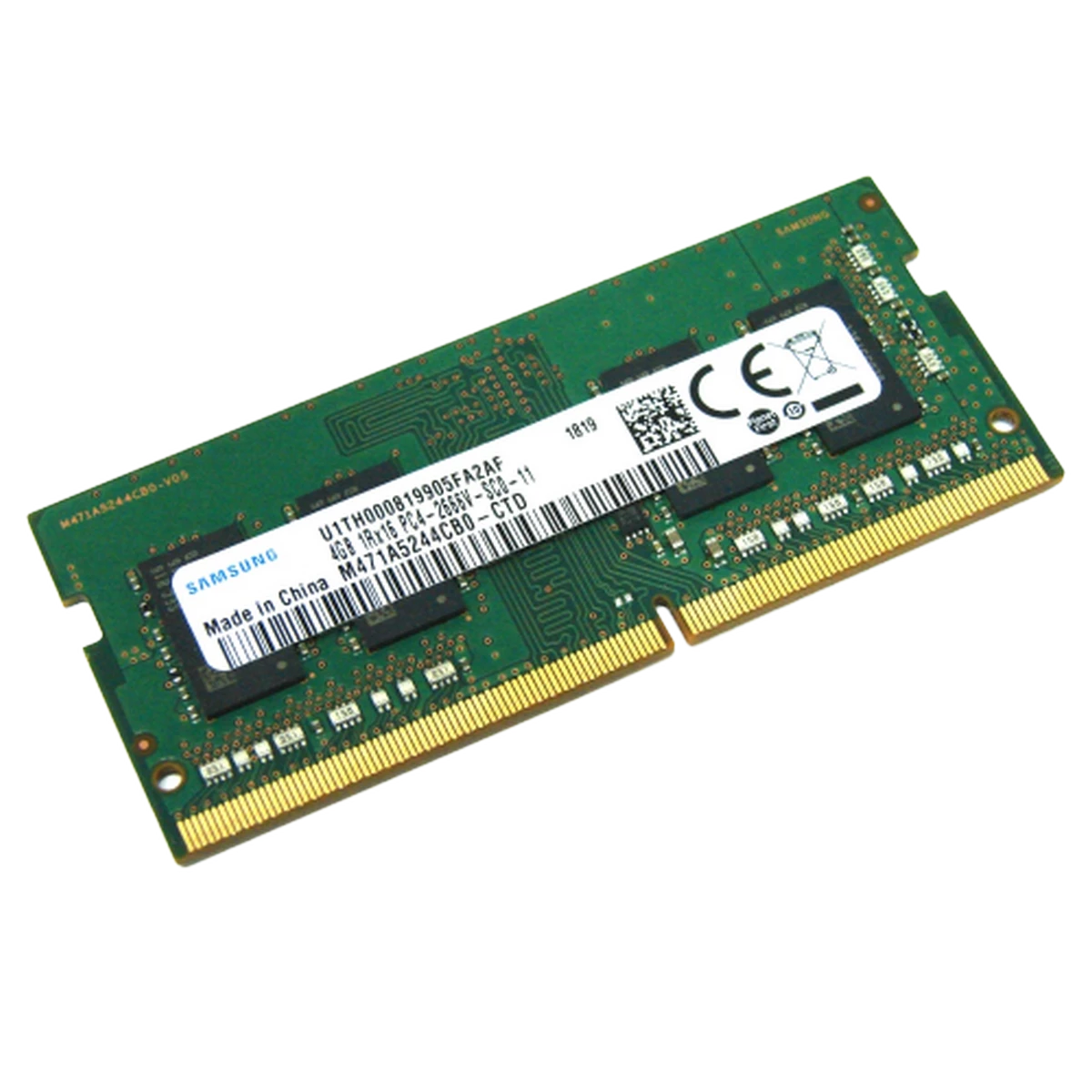 Samsung (M471A5244CB0-CTD) 4Gb DDR4 PC4-2666V SoDIMM - Single Rank Single Sided, Green PCB