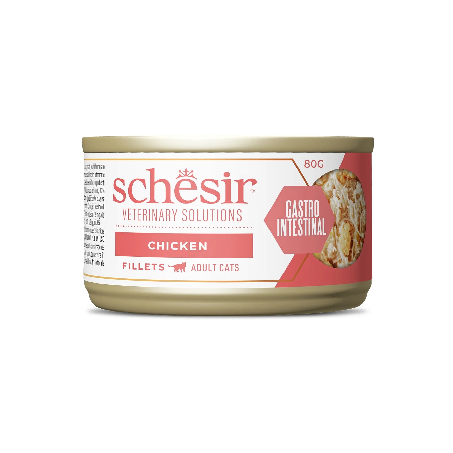 Schesir Veterinary Solution Can Wet Food for cats Gastro Intestinal Fillets Chicken 80g