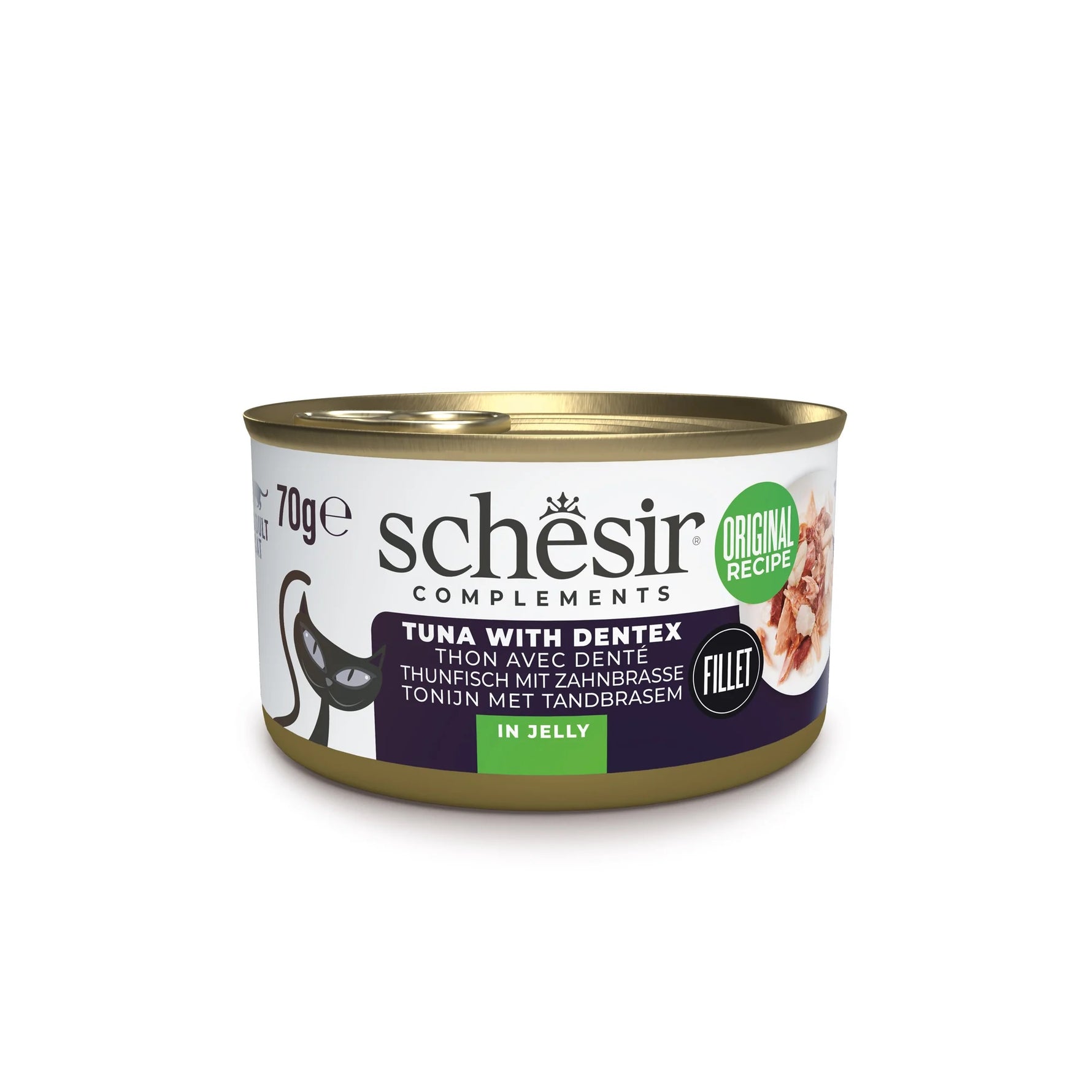 Schesir complements Can wet food for adult cats Tuna with dentex in Jelly 70g