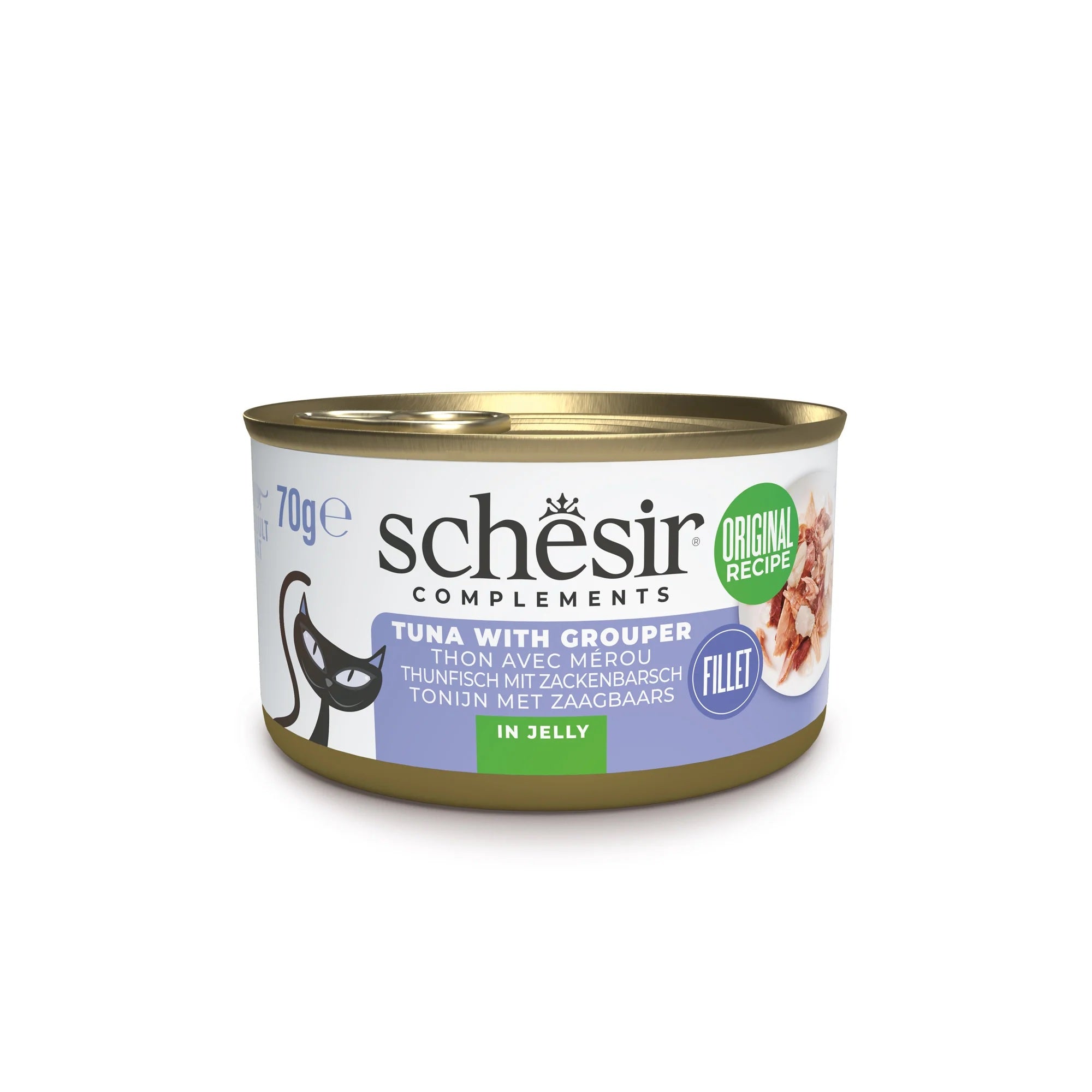 Schesir complements Can wet food for adult cats Tuna with Grouper in jelly 70g