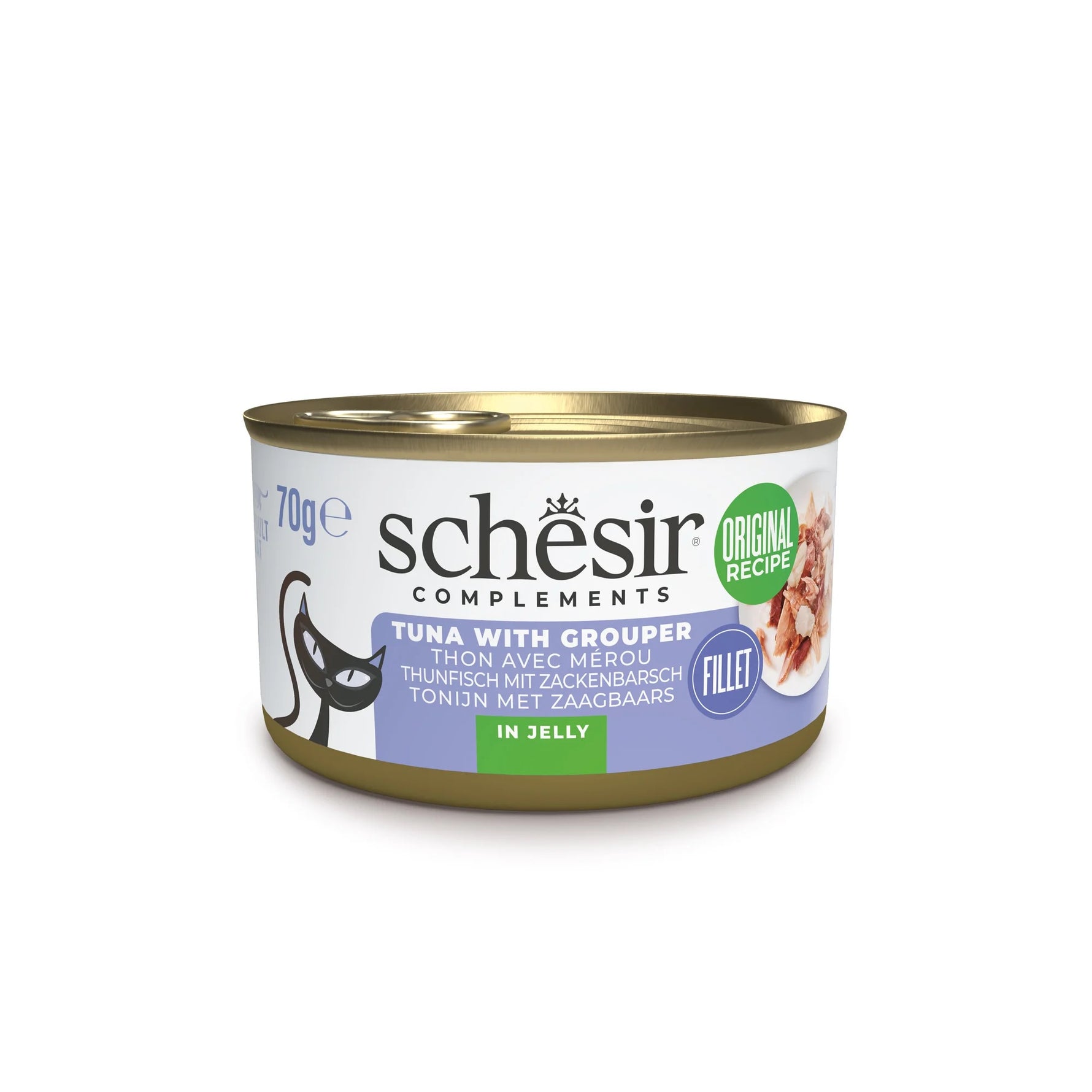 Schesir complements Can wet food for adult cats Tuna with Grouper in jelly 70g