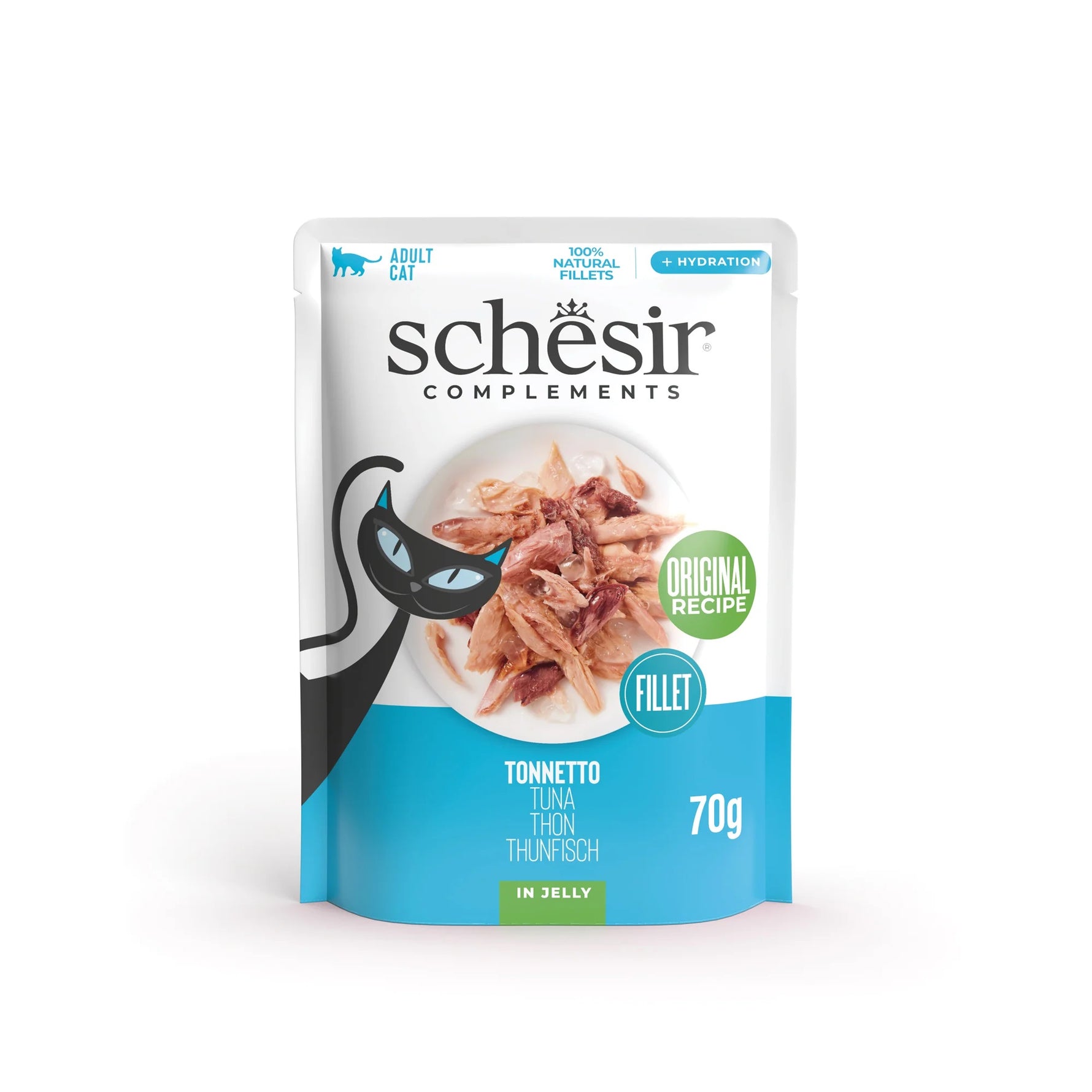 Schesir complements wet food for adult cats Tuna in Jelly 70g