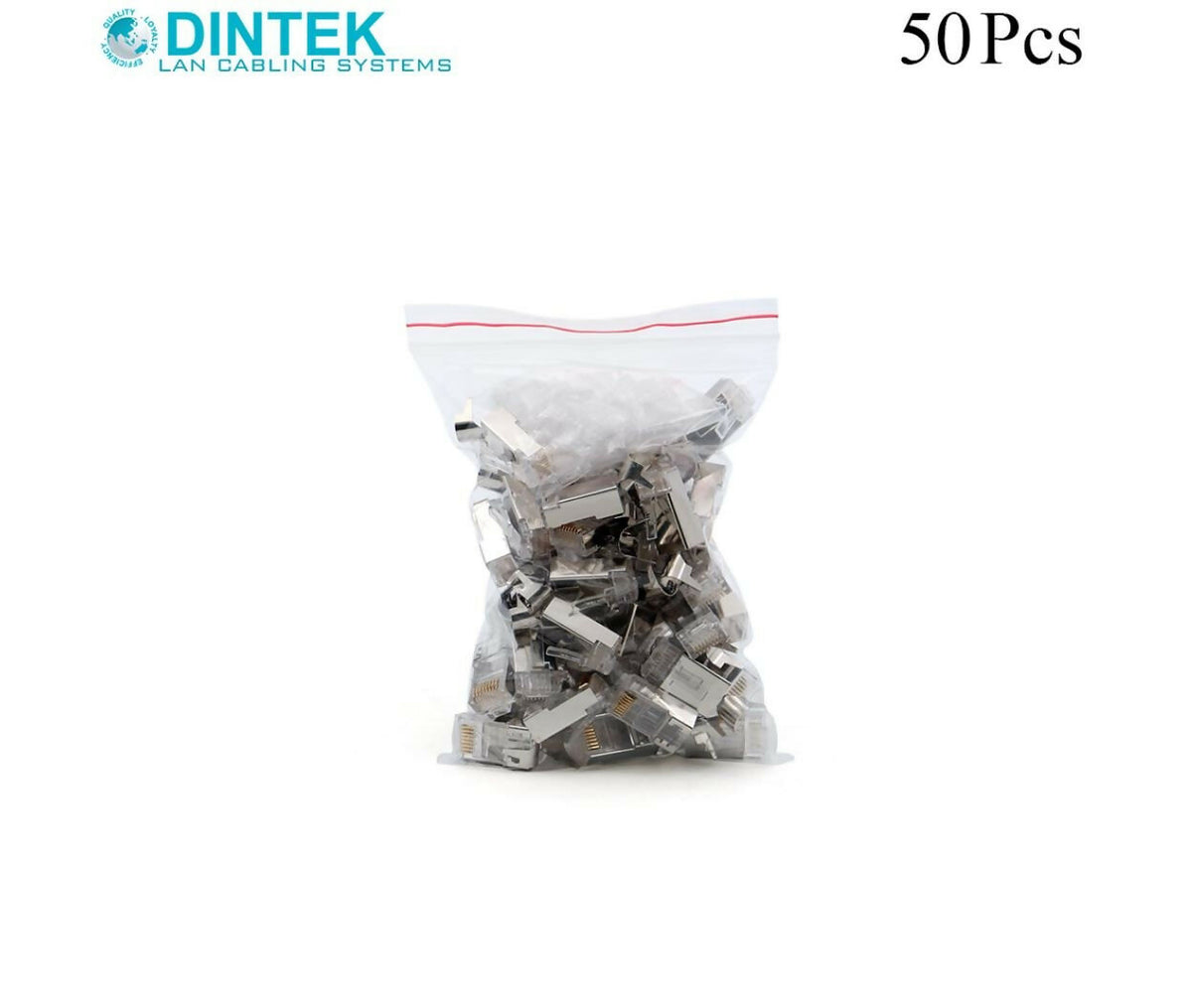 Network Plug | RJ45 CAT6 | 50pcs | Shield | Dintek