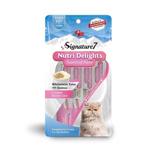 Signature7 - Cat Creamy Treat Whitemeat Tuna with Quinoa + Lutein 4x15g (Tuesday)