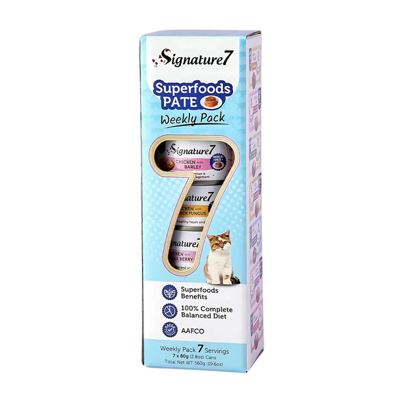 Signature7 Superfoods Pate Weekly Pack With Different Nutritional Benefits Cat Can Wet Food 7x80g