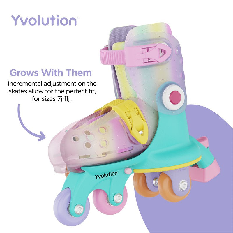 Yvolution Rainbow Roller Skates (23–28)